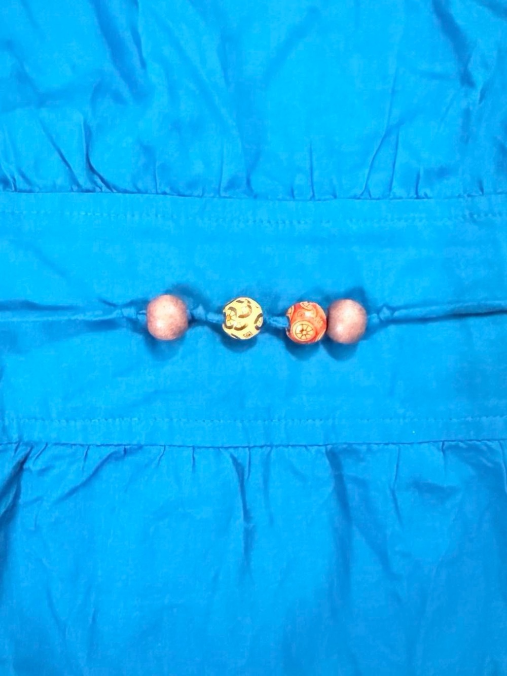 Vintage Y2K Talbots Blue Babydoll Sleeveless Tank Beaded Belt Detail Size L - Picture 3 of 7
